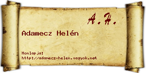 Adamecz Helén névjegykártya