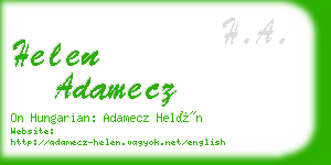 helen adamecz business card